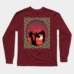 Giraffe Sunset Long Sleeve T-Shirt